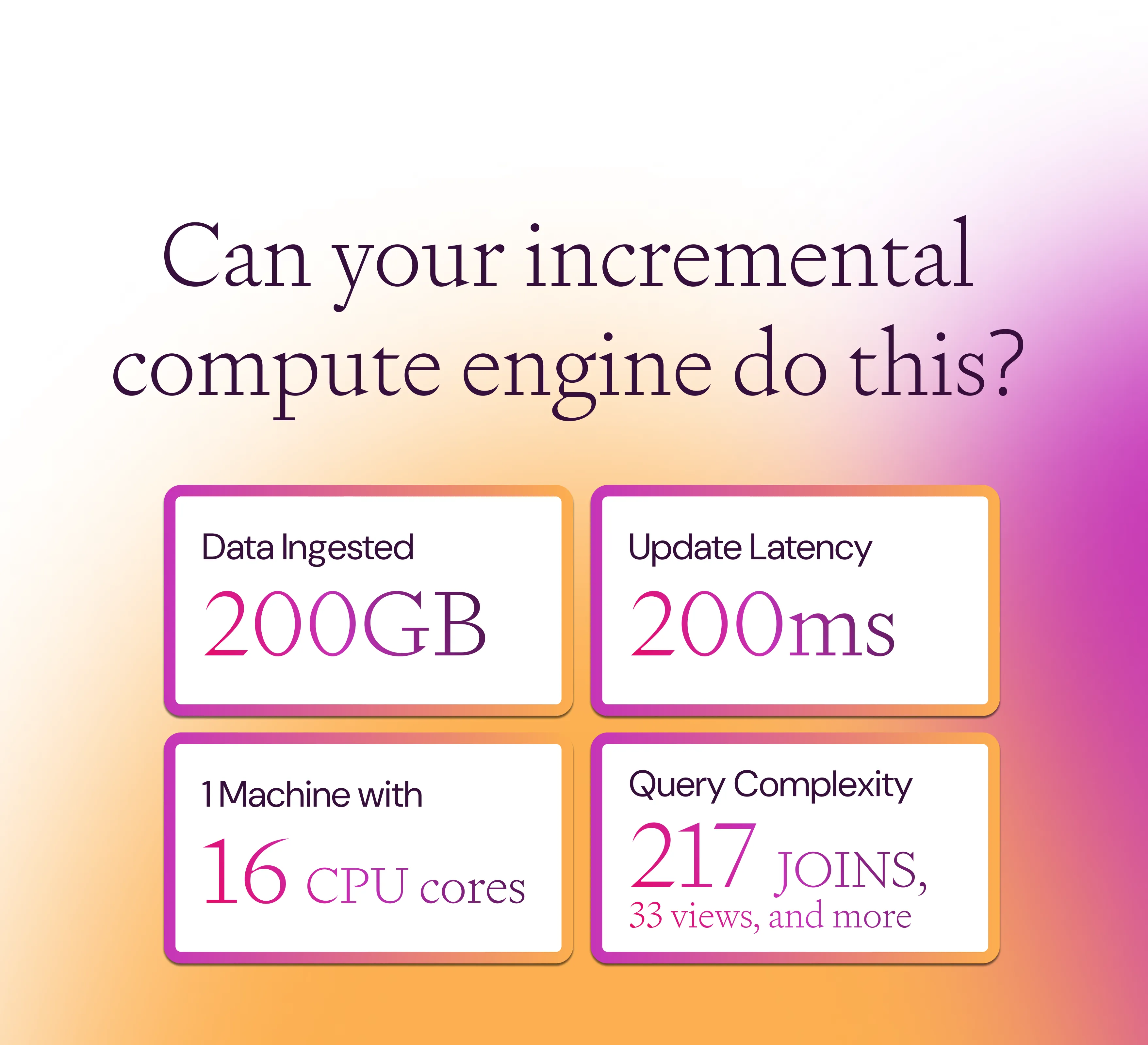 Can your incremental compute engine do this?