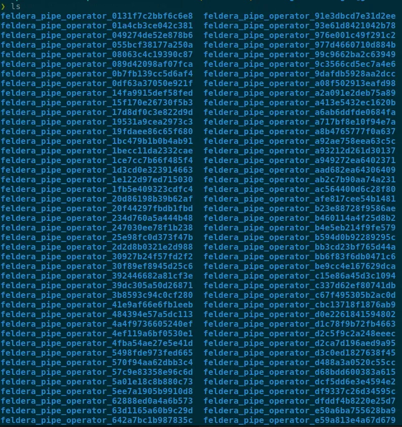 Rust crates generated by Feldera